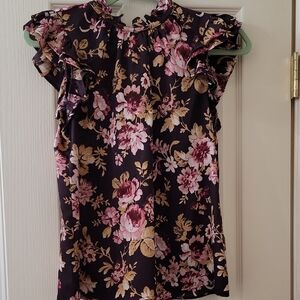 Floral Ruffle Sleeve Blouse